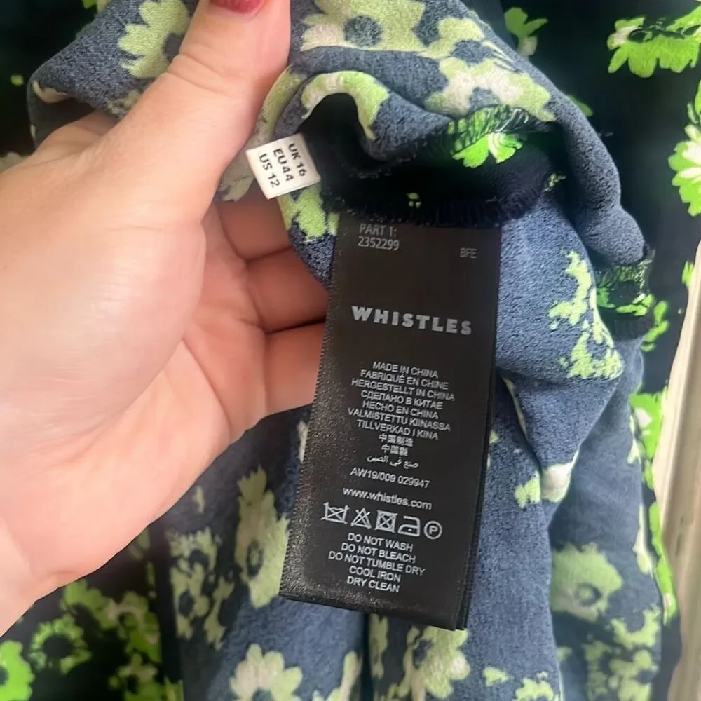 ✨Whistles Navy Digital Daisy Print Sz 12 Skirt✨
